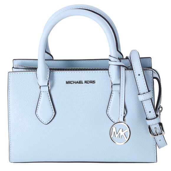 Michael Kors Sheila Small Faux Saffiano Leather Satchel Vista Blue - Picture 1 of 5